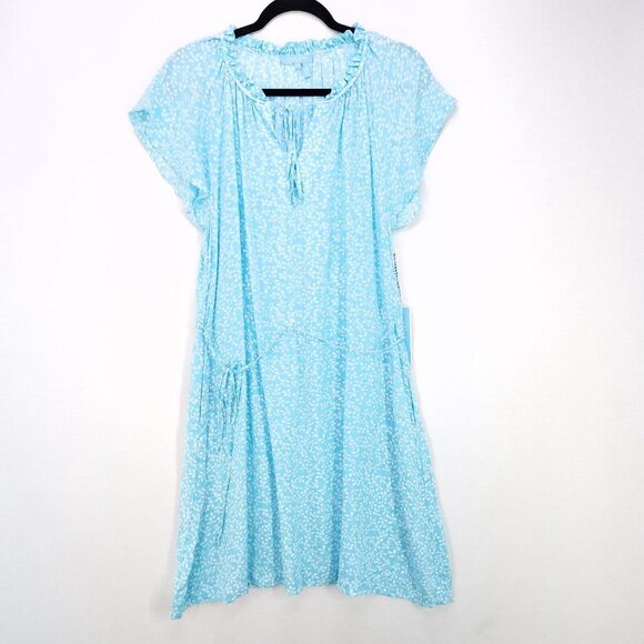 Draper James Floral Boho Dress Flutter Sleeve Tie Waist Pockets Medium Light - Picture 2 of 14